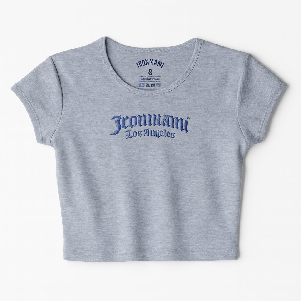 Ironmami Baby Tee- Gray