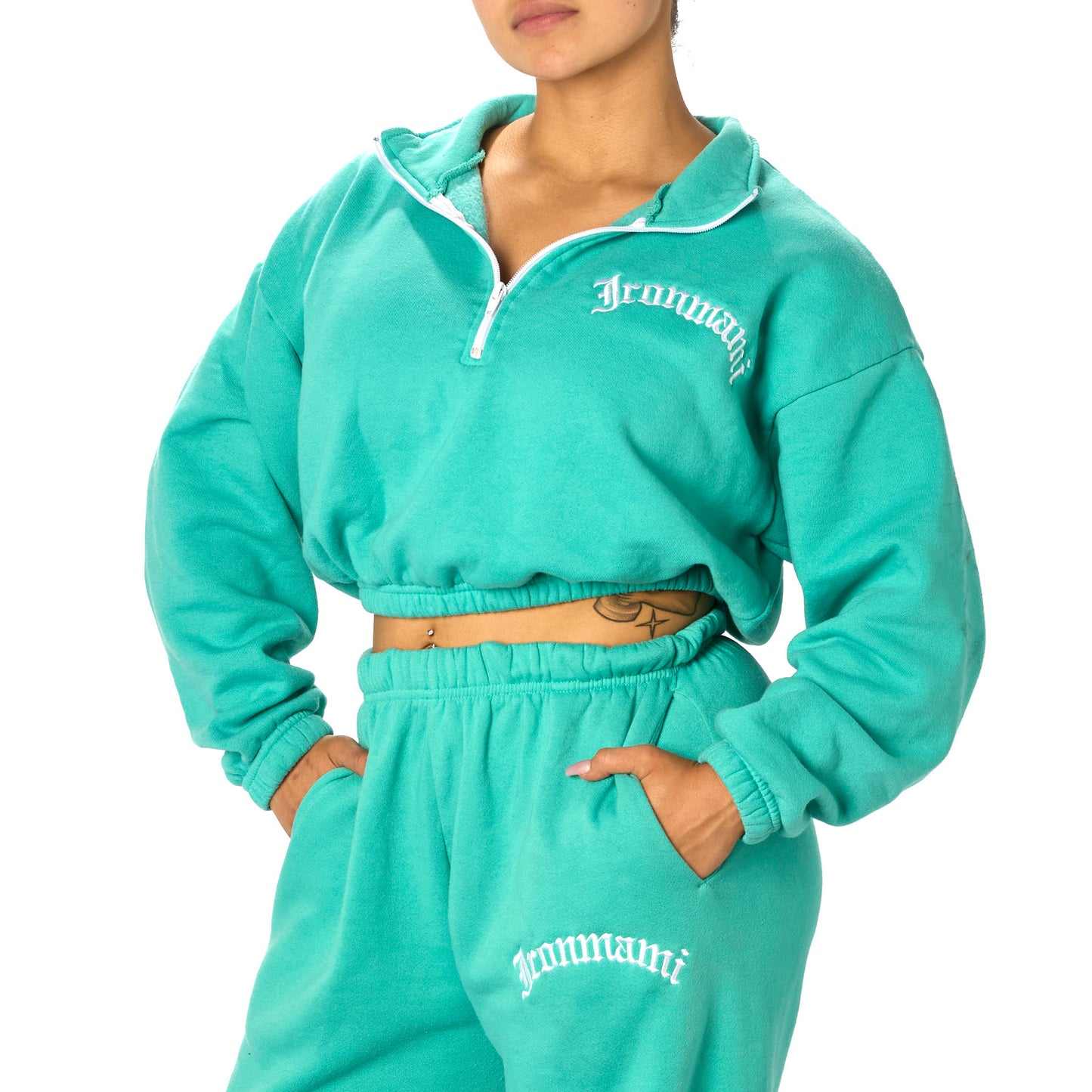 Ironmami Crop Half Zip Top