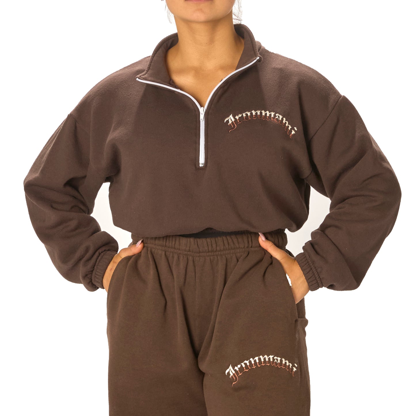 Ironmami Crop Half Zip Top