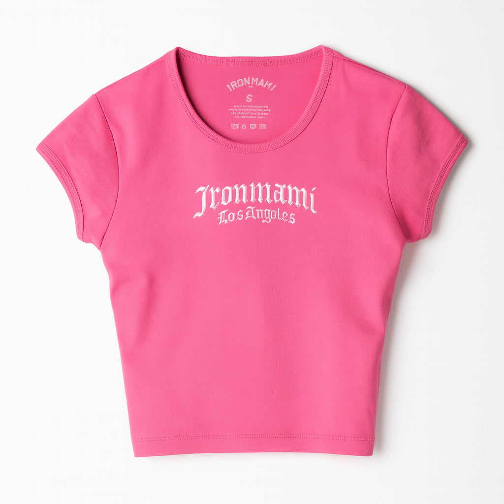 Ironmami Baby Tee- Dark Pink