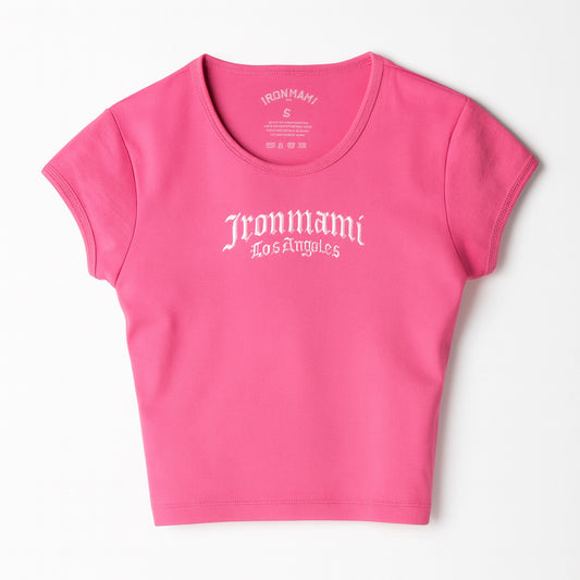 Ironmami Baby Tee- Dark Pink