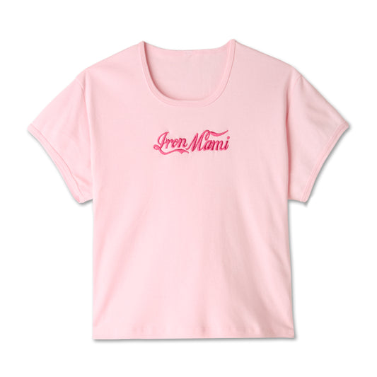 Iron Mami Baby Tee- Pink