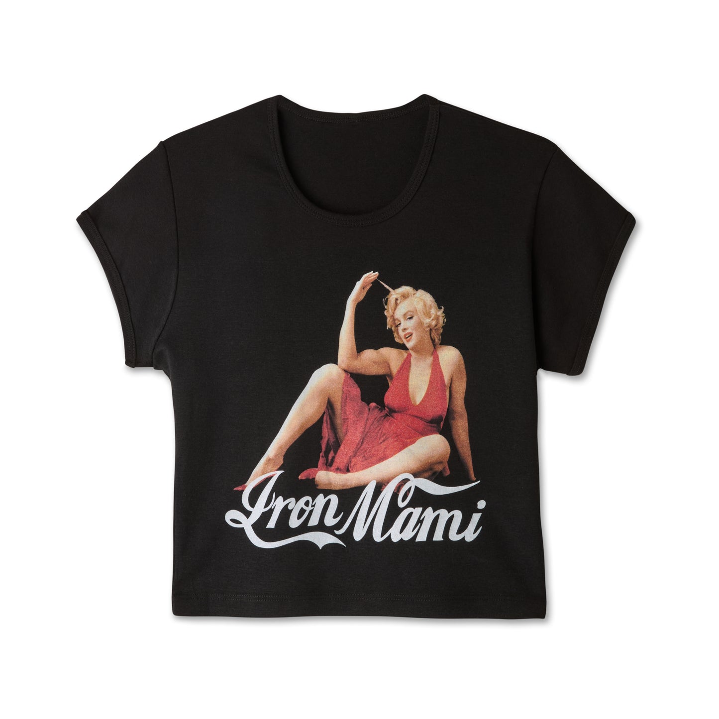 Iron Mami Graphic Baby Tee- Black