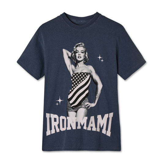 Iron Mami Short Sleeve Graphic Tee- Navy