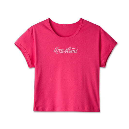 Iron Mami Baby Tee- Dark Pink